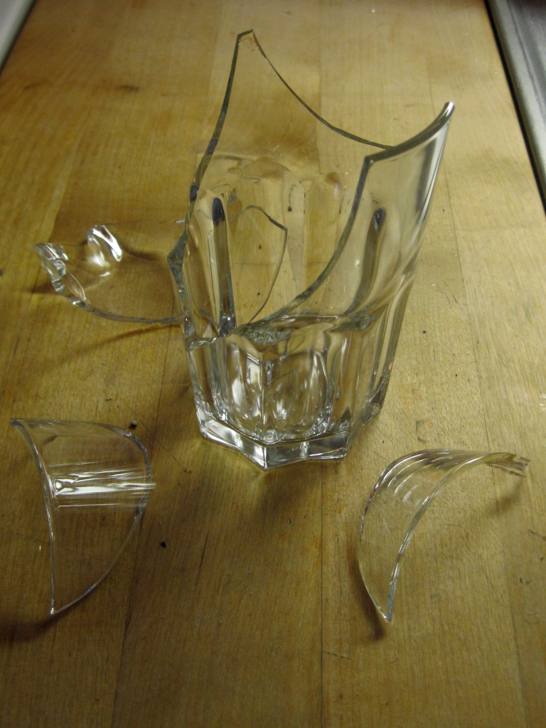 Broken drinking glass